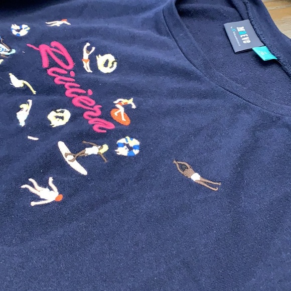 Anthropologie Maeve tie its top new 2X embroidered blue soft - Picture 2 of 6